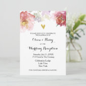 ラスティック ウォーターカラー フラワーズ ウェディング レセプション カード (スタンド正面)