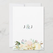 ラスティック ウォーターカラー フローラル ブラッシュ ピンク アイボリー ウェディング 招待状 (裏面)