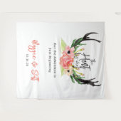 ラスティック ウォーターカラー フローラル ボヘミアンハント 終了 結婚式 タペストリー (正面(横))