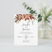 ラスティック・ウォーターカラー・ボヘミアンフォールウェディング 案内ポストカード (スタンド正面)