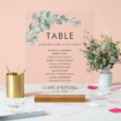 ラスティック ウォーターカラー ユーカリ グリーン ウェディング アクリルサイン (ウェディング)