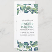 ラスティック ウォーターカラー リーフ ウェディング プログラム (正面/裏面)