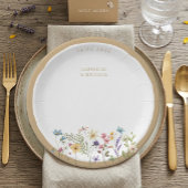 ラスティック ウォーターカラー ワイルドフラワー ウェディング プレート