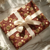 ラスティック ウォーターカラー 松ぼっくり クリスマス ラッピングペーパー