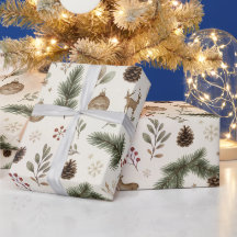 ラスティック・ウッドランド・クリスマス包装紙