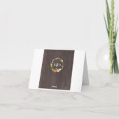 ラスティック ウッドランド ボヘミアンフラワーリース ウェディング サンキューカード (裏面)