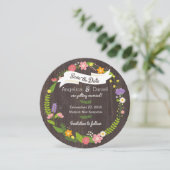 ラスティック ウッドランド ボヘミアンフラワーリース ウェディング セーブザデート (スタンド正面)