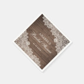 ラスティック ウッドレース オーダーメイド ブライダルシャワー スタンダードカクテルナプキン (角)