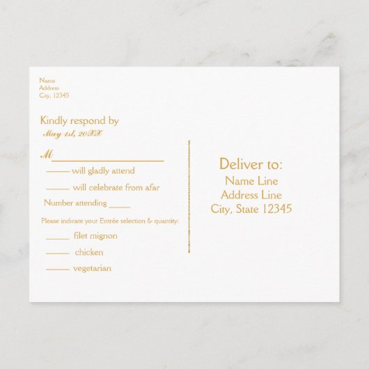 ラスティック ウッドレース & ライト付き メイソンジャー 結婚式 出席確認 インビテーションポストカード (裏面)