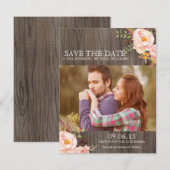 ラスティック ウッド ウォーターカラー セーブ・ザ・デート アナウンスメント (正面/裏面)