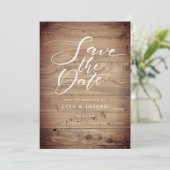 ラスティック ウッド カントリー エレガント スクリプト セーブザデート (スタンド正面)
