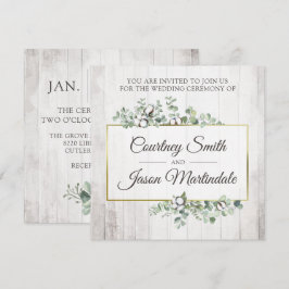 ラスティック ウッド サザン コットン ボタニカル ウェディング 招待状