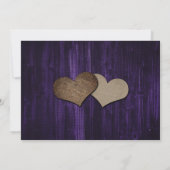 ラスティック ウッド ストリング ライト アイリス色と黄色のひまわり 結婚式 セーブザデート (裏面)