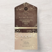 ラスティック ウッド ストリング ライト ウェディング オールインワン招待状 (内側)