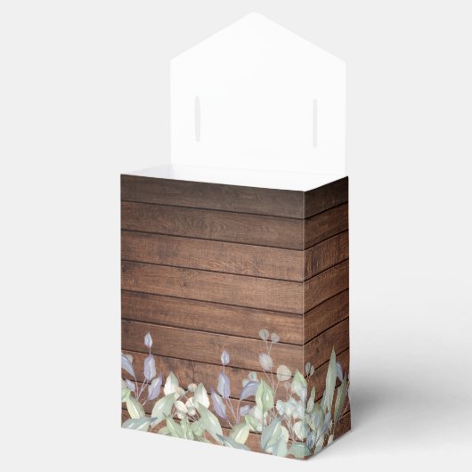 ラスティック ウッド ストリング ライト グリー ネイチャー ウェディング フェイバーボックス (オープン)