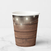 ラスティック ウッド ストリング ライト フローラル ウェディング 紙コップ (裏面)