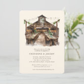 ラスティック ウッド ストリング ライト 私のBBQ 招待状 (スタンド正面)