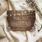 ラスティック ウッド ツインクル ライト レース ウェディング ディテール エンクロージャーカード