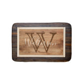 ラスティック ウッド トーン モノグラム バスマット (正面)