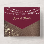 ラスティック ウッド バーガンディ オールインワン 招待状 (裏面)