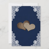 ラスティック ウッド バーラップレース ネイビー 結婚式招待状 招待状 (裏面)