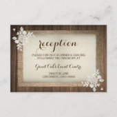 ラスティック ウッド、バーラップ & レースの結婚式 受付カード エンクロージャーカード (正面)