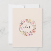 ラスティック ウッド フローラル ブラッシュ ローズ ゴールド ウェディング ディテール 招待状 (裏面)