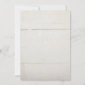 ラスティック ウッド ブッシュとアイボリー ローズ フラワーのウェディング 招待状 (裏面)