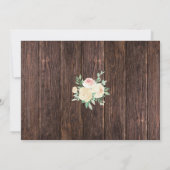 ラスティック ウッド ブラッシュ フローラル ライト ウェディング 招待状 (裏面)