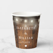 ラスティック ウッド ボヘミア バーン ウェディング ストリング ライト 紙コップ (正面)