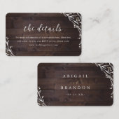 ラスティック ウッド ボーホー フローラル カントリー ウェディングの詳細 エンクロージャーカード (正面/裏面)