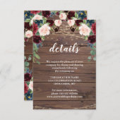 ラスティック ウッド マルサラ ウェディング レセプションの詳細 招待状 (正面/裏面)