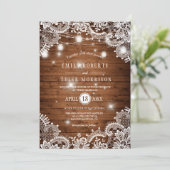 ラスティック ウッド メイソンジャー ストリング ライト ラチェ ウェディング 招待状 (スタンド正面)