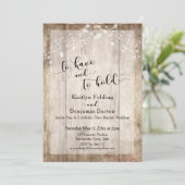 ラスティック ウッド & ライツ トゥ ハブ アンド トゥ ホールド レセプション 招待状 (スタンド正面)