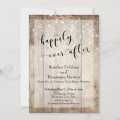 ラスティック ウッド & ライツ ハッピーエバーアフター レセプション 招待状 (正面)