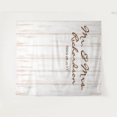 ラスティック エイジド ホワイト バーン ウッド プランクト ウェディング タペストリー (正面(横))