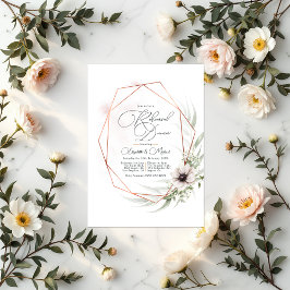 ラスティック エレガンス ブロンズ ジオメトリック リハーサル ディナー 招待状