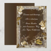 ラスティック エレガンス ホワイト ローズ レセプション カード (正面/裏面)