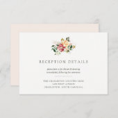 ラスティック エレガンス | 花のウェディング レセプションの詳細 招待状 (正面/裏面)