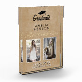 ラスティック エレガント ゴールド オーナメント 卒業式 2 フォトブロック (左)