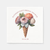 ラスティック エレガント ボヘミアンスタイルのアイスクリーム ブライダルシャワー スタンダードカクテルナプキン (正面)