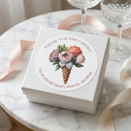 ラスティック エレガント ボヘミア アイスクリーム ブライダル シャワー サンクス ラウンドシール