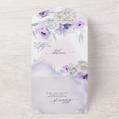 ラスティック エレガント ライラック ポピー ダリア フラワーデザイン オールインワン招待状 (外側)