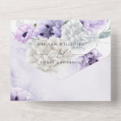 ラスティック エレガント ライラック ポピー ダリア フラワールーム オールインワン招待状 (裏面)