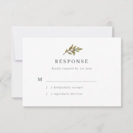 ラスティック オリーブ ブランチ ウェディング RSVP カード