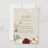 ラスティック オレンジ ウェディング RSVP カード (正面)