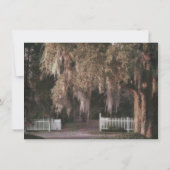 ラスティック オークの木のピケットフェンス ウェディング招待状 招待状 (裏面)