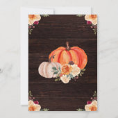 ラスティック オータム オレンジ パンプキン フラワー ウェディング 招待状 (裏面)