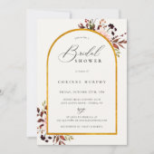 ラスティック オータム ゴールデン フレーム ブライダル シャワー 招待状 (正面)