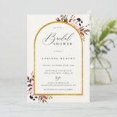 ラスティック オータム ゴールデン フレーム ブライダル シャワー 招待状 (スタンド正面)